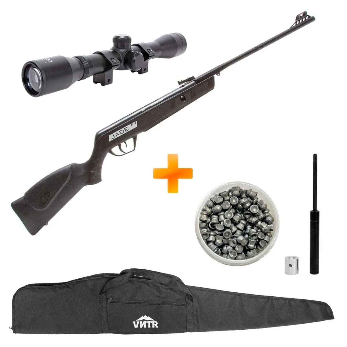 Carabina de Pressão CBC Jade 5.5mm com Gás Ram 50kg + Luneta + Capa + Chumbinho