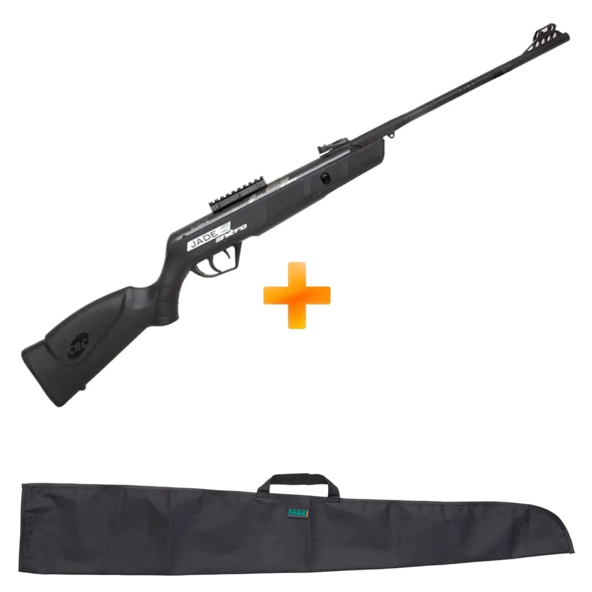 Carabina de Pressão CBC Jade Mais Nitro Oxidada Preta 4.5mm + Capa