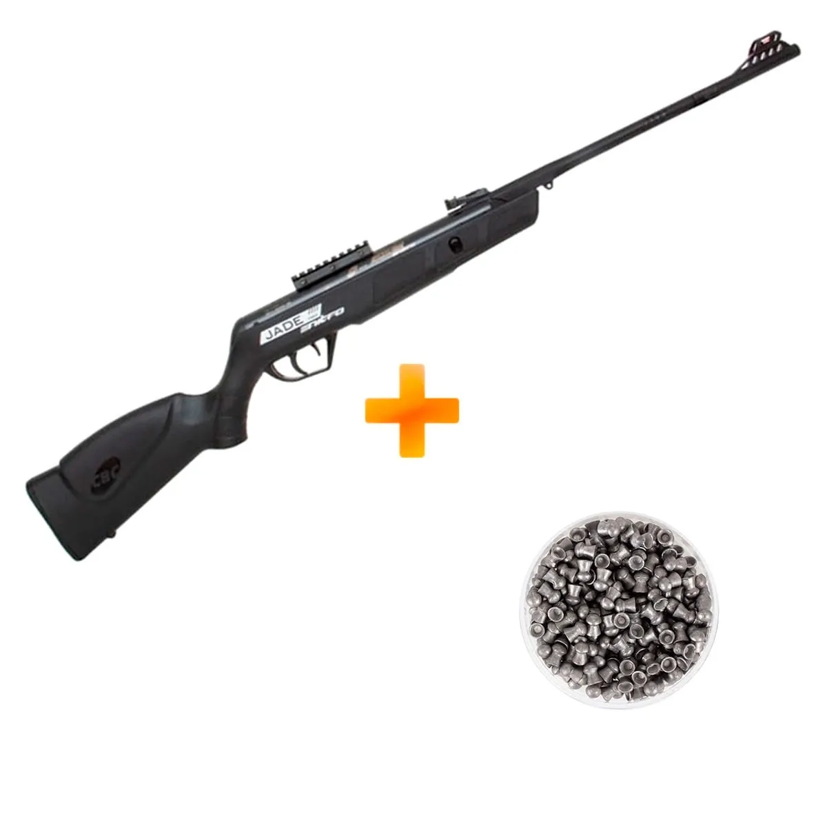 Carabina de Pressão CBC Jade Mais Nitro Oxidada Preta 4.5mm + Chumbinho