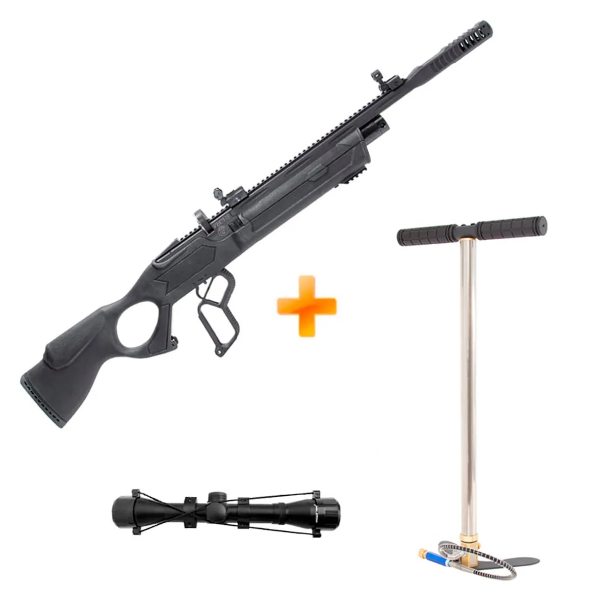 Carabina de Pressão PCP Hatsan Vectis Under Lever 5.5mm + Luneta 4x32 + Bomba Manual