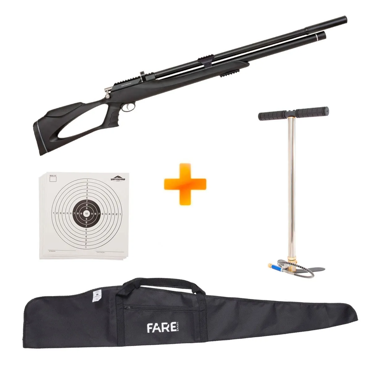 Carabina de Pressão PCP M25 Thunder Black 6.35mm + Bomba + Capa + Alvos