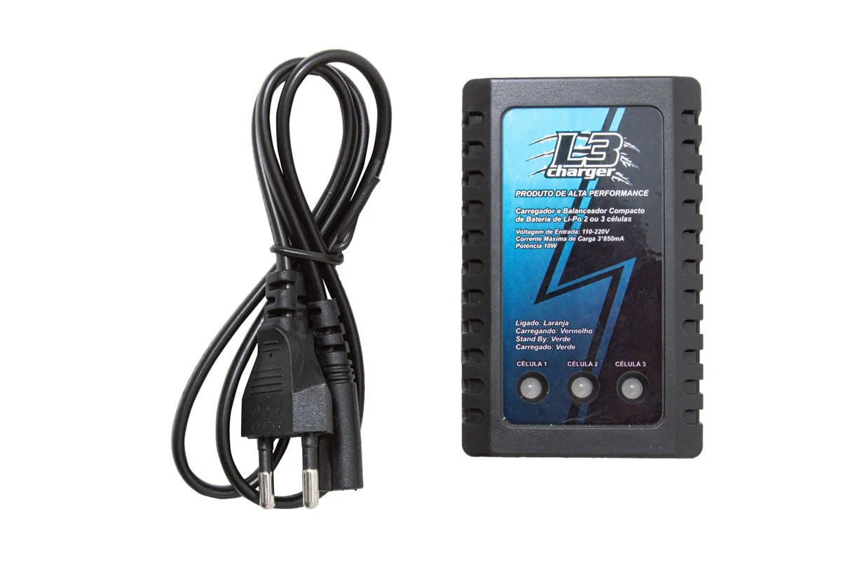 Carregador Compacto L3 para Bateria LiPo 2s E 3s - Leão Modelismo
