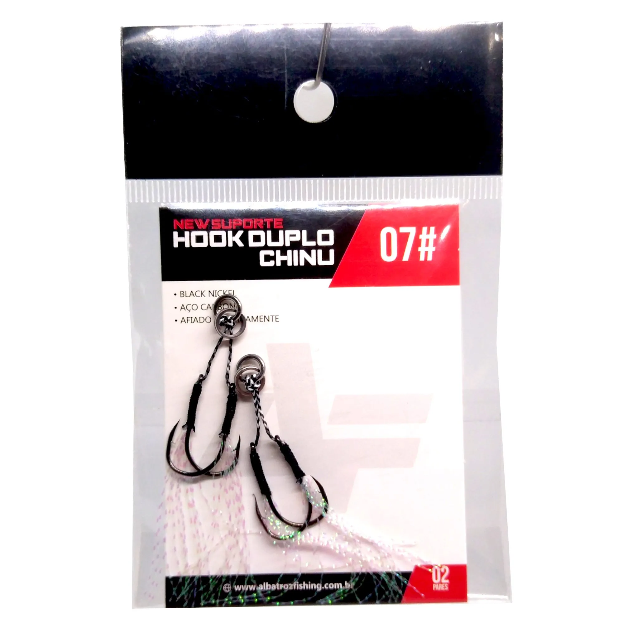 Anzol Albatroz Suporte Hook Duplo Chinu 2 PCs