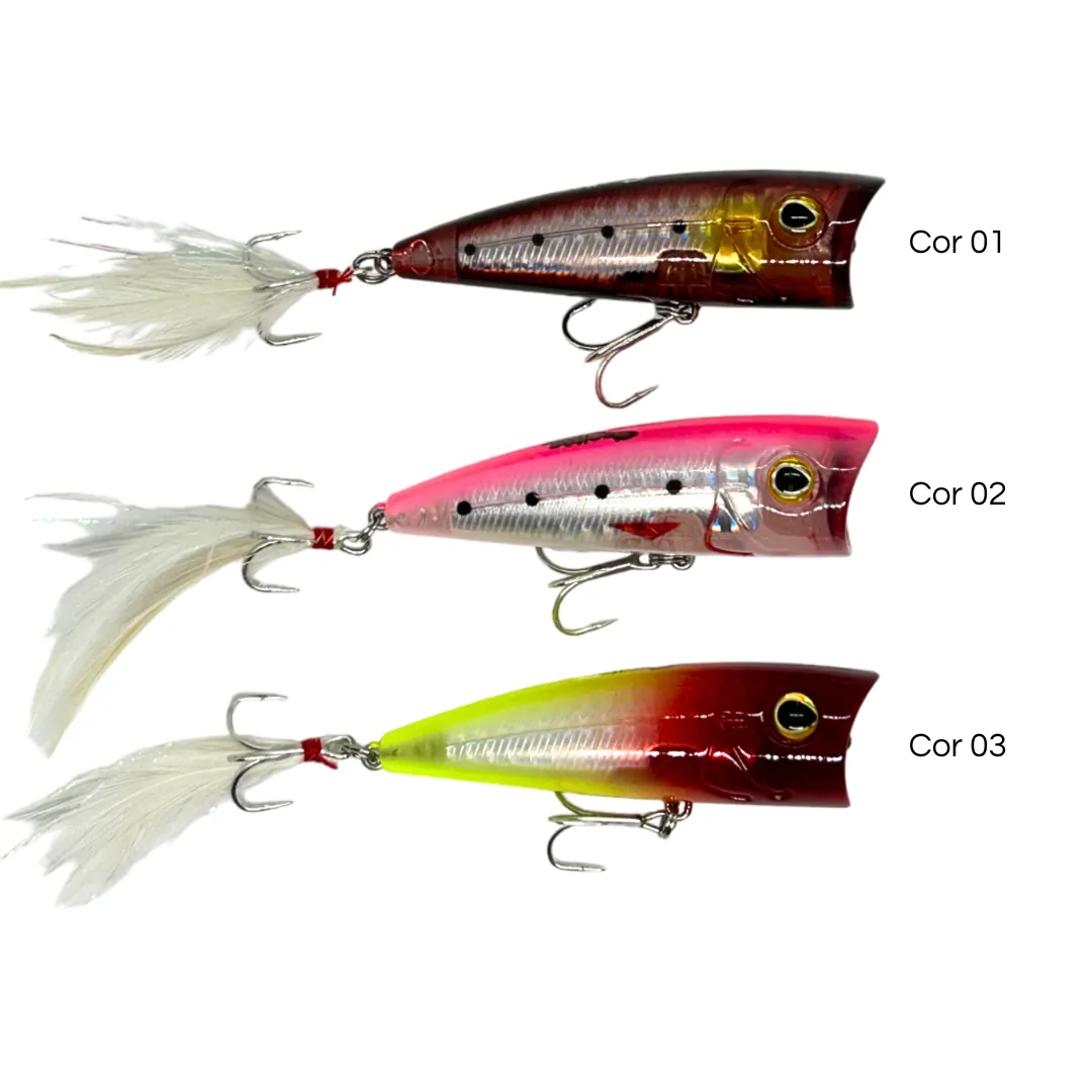 Isca Artificial Capitão Hook TOP 28 Peninha Popper - 7cm 12gr