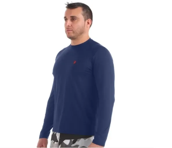 CAMISA FISHING CO BÁSICA LOGO MINI AZUL MARINHO