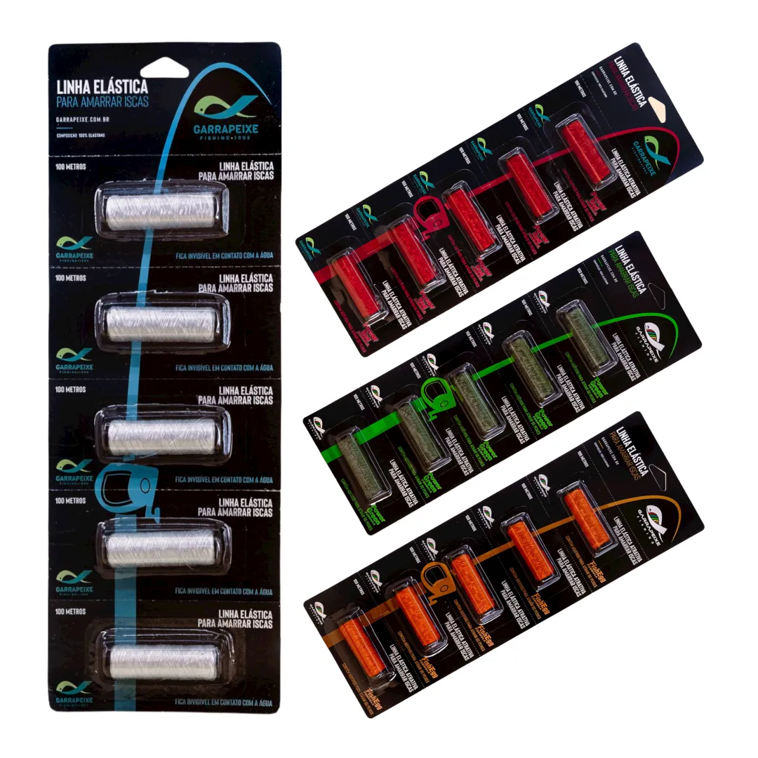 Kit com 5 Elástico Atrativo Colorido - Elástico Garra Peixe