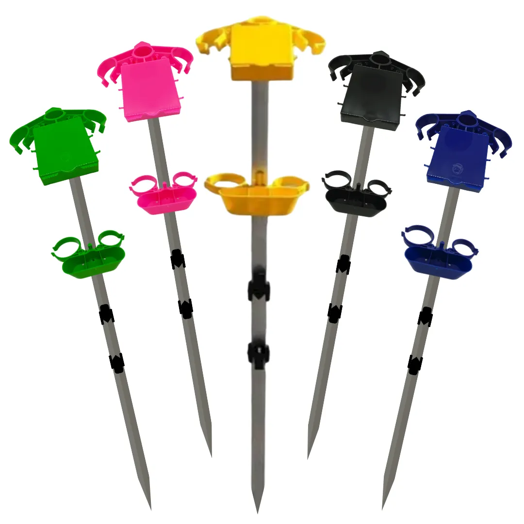 Novo Suporte De Vara Triplo Retrátil Asplast com Caixa e Porta Lata - 0,80m ~ 1,50m