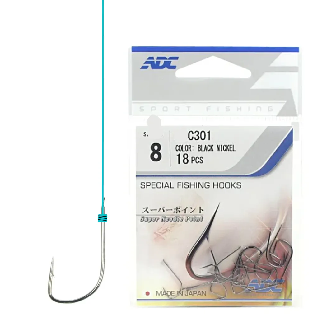 Anzol Black Nickel - ADC 301 Empatado Nylon