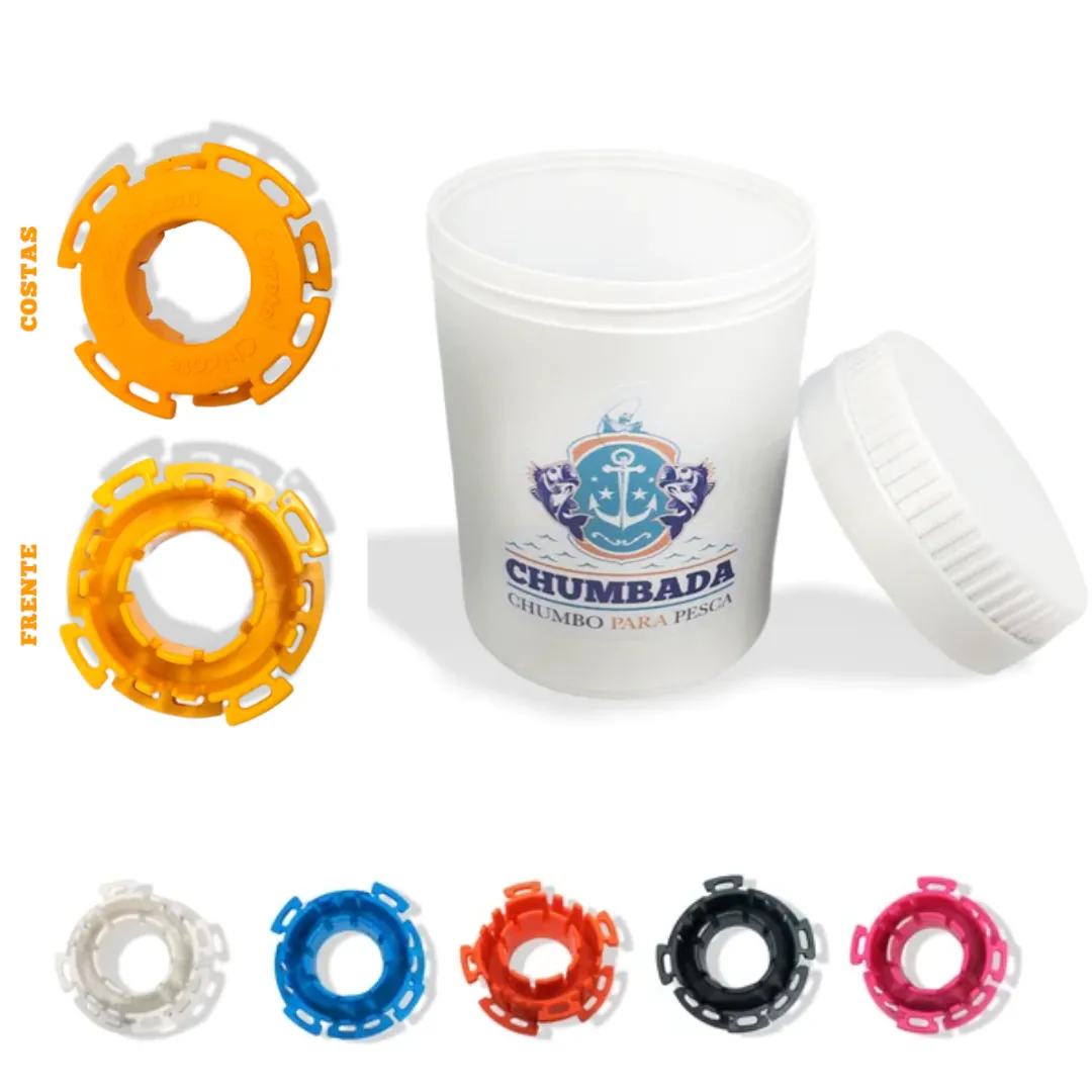 Copo com 5 Carreteis de Chicotes Chumbada Oficial