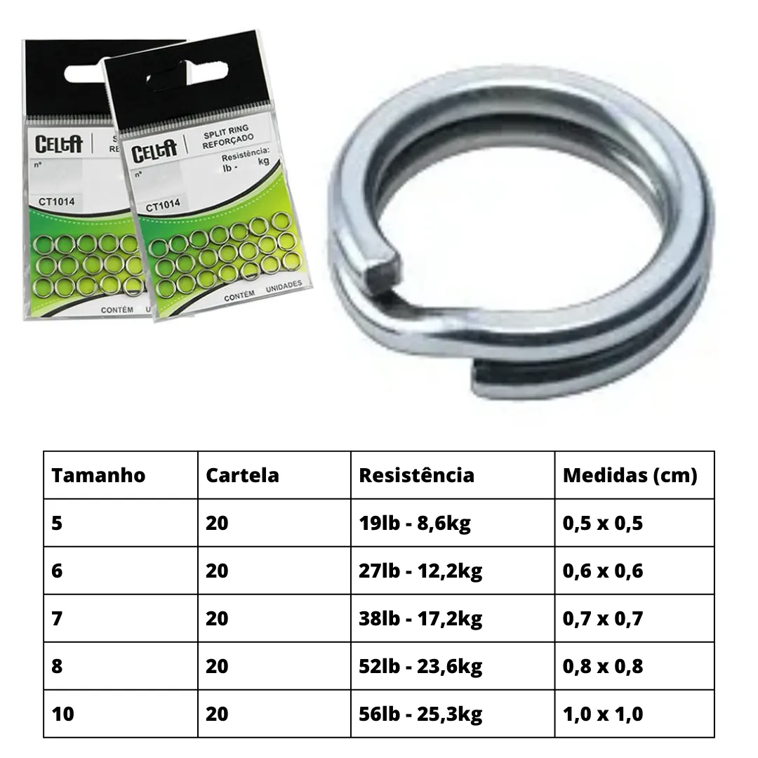 Argola Split Ring Celta Reforçado CT1014 - Nickel