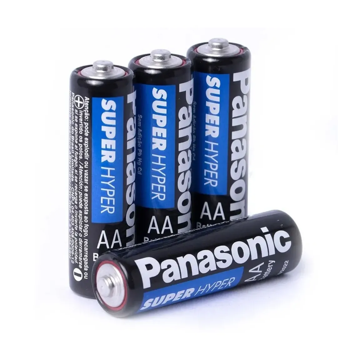 4x Pilha Panasonic AA - Super Hyper Comum