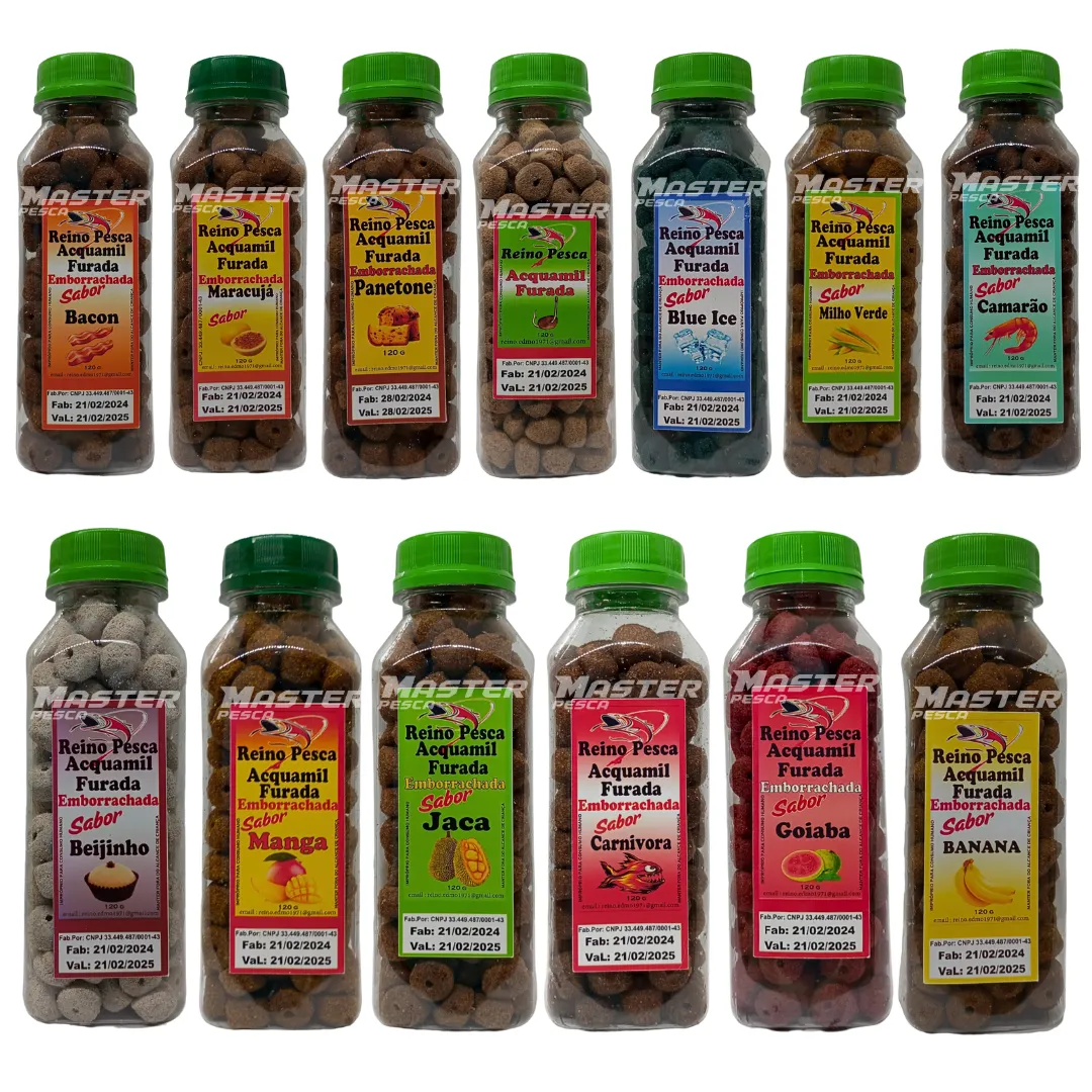 Ração Emborrachada Reino Pesca Acquamil Furada - 120g