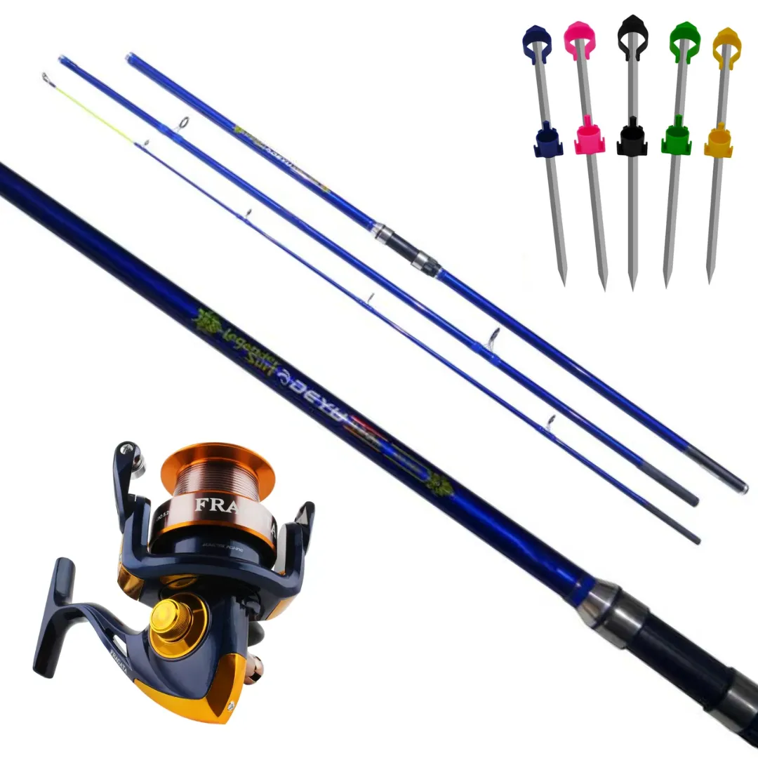 Kit Pesca de Praia MP06 - Vara 3,30m com Fragata 4000 + Calão