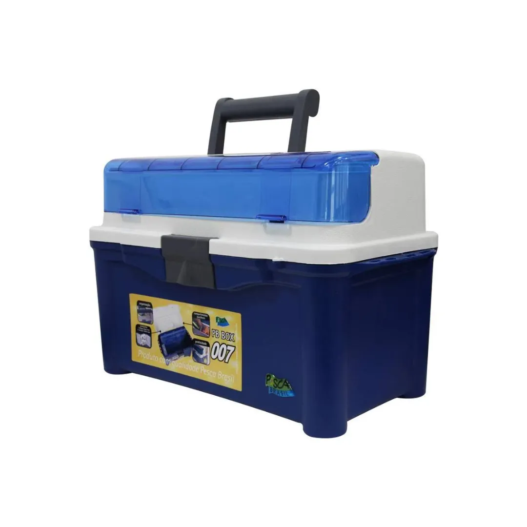 Caixa com 3 estojos e compartimento ajustáveis Pesca Brasil - PB Box 007