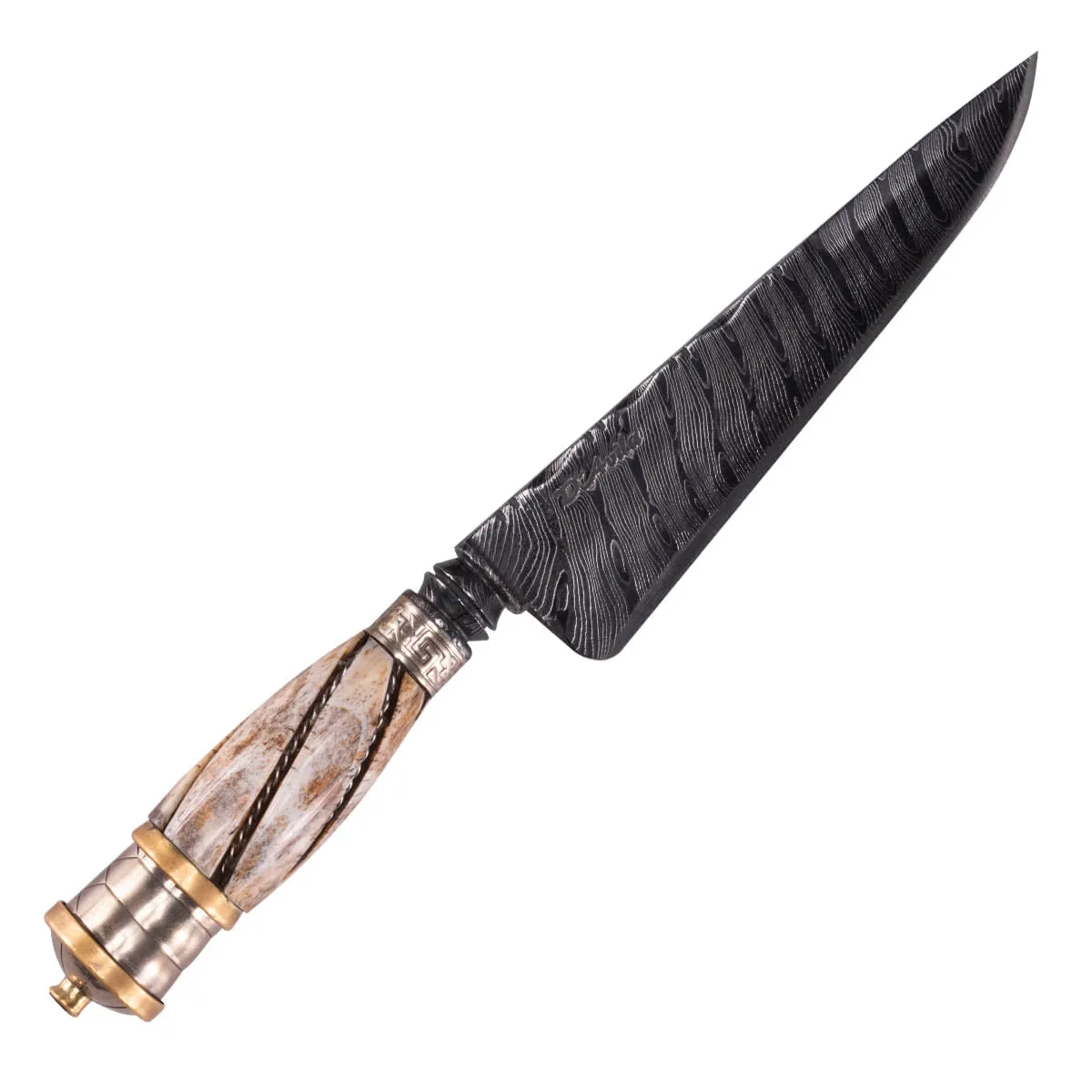 Faca Integral 6" em Aço Damasco Cabo Retovado Especial - D'Ávila