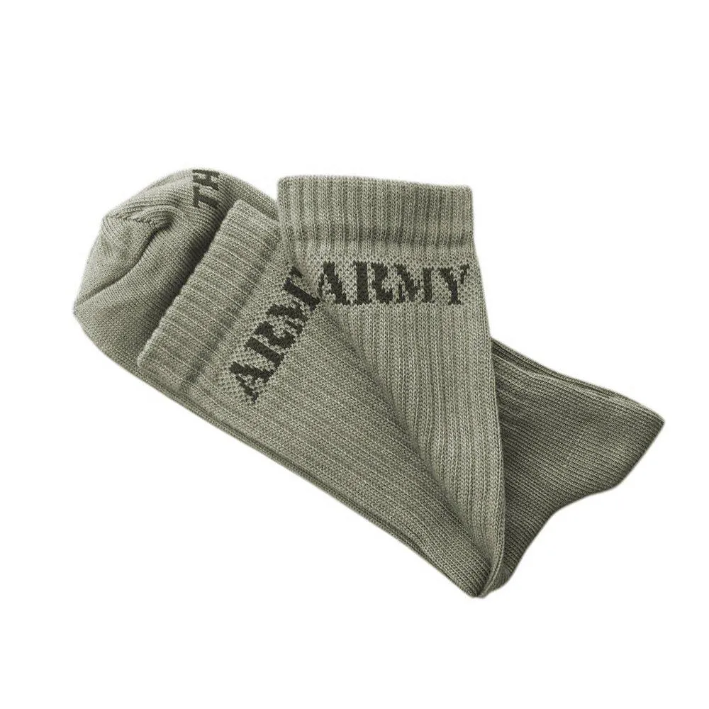 Meia Canelada Cano Longo Verde Army Tam 39-43 Algodão / Pol