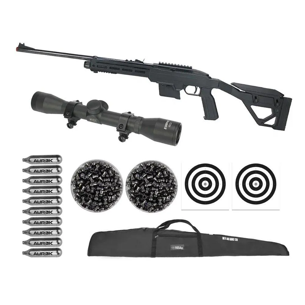 Carabina de Pressão CO2 Crosman 1077 TAC Semi auto 4,5 + Kit