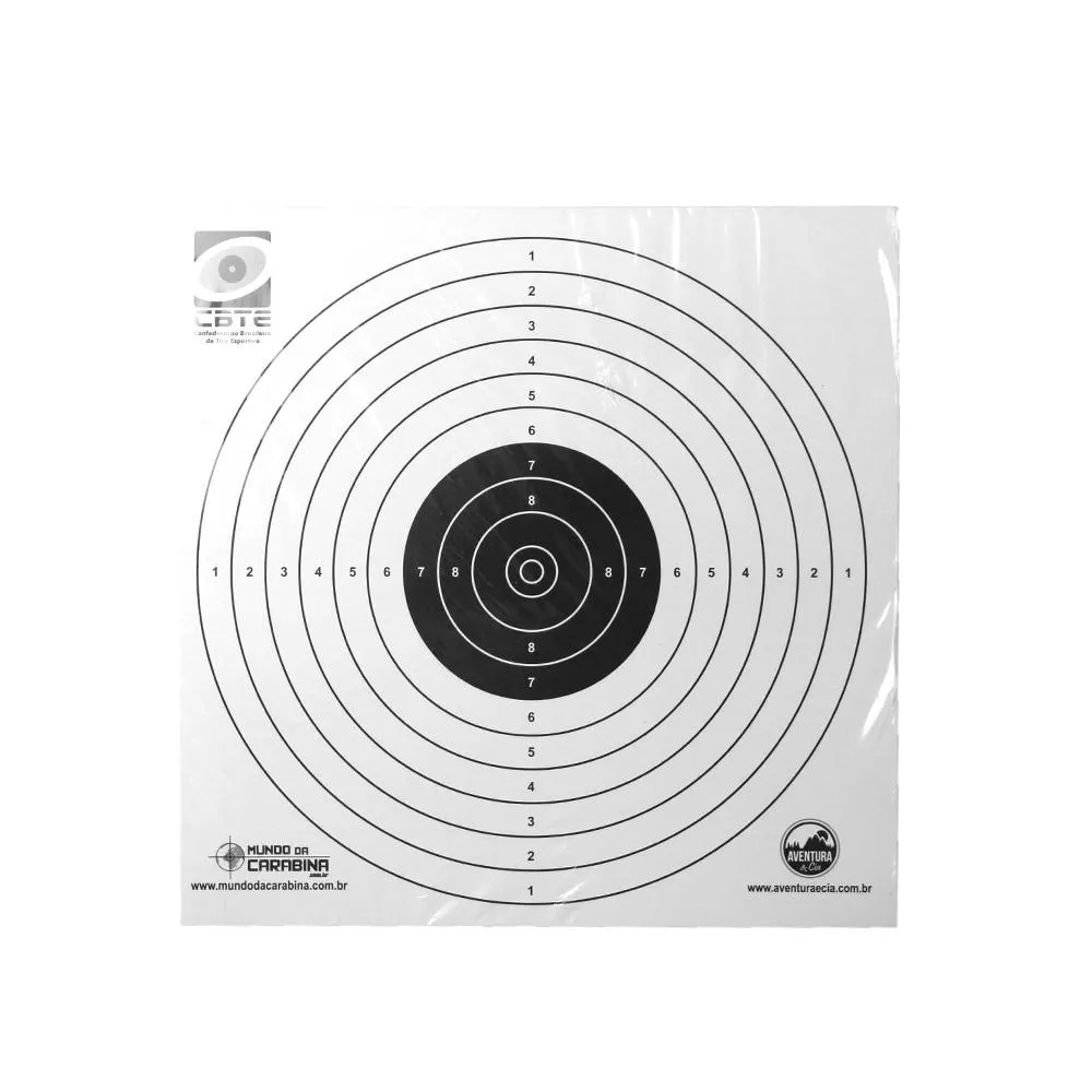 Alvo Descartável Carabinas Pistolas 17x17 Padrão CBTE 50und