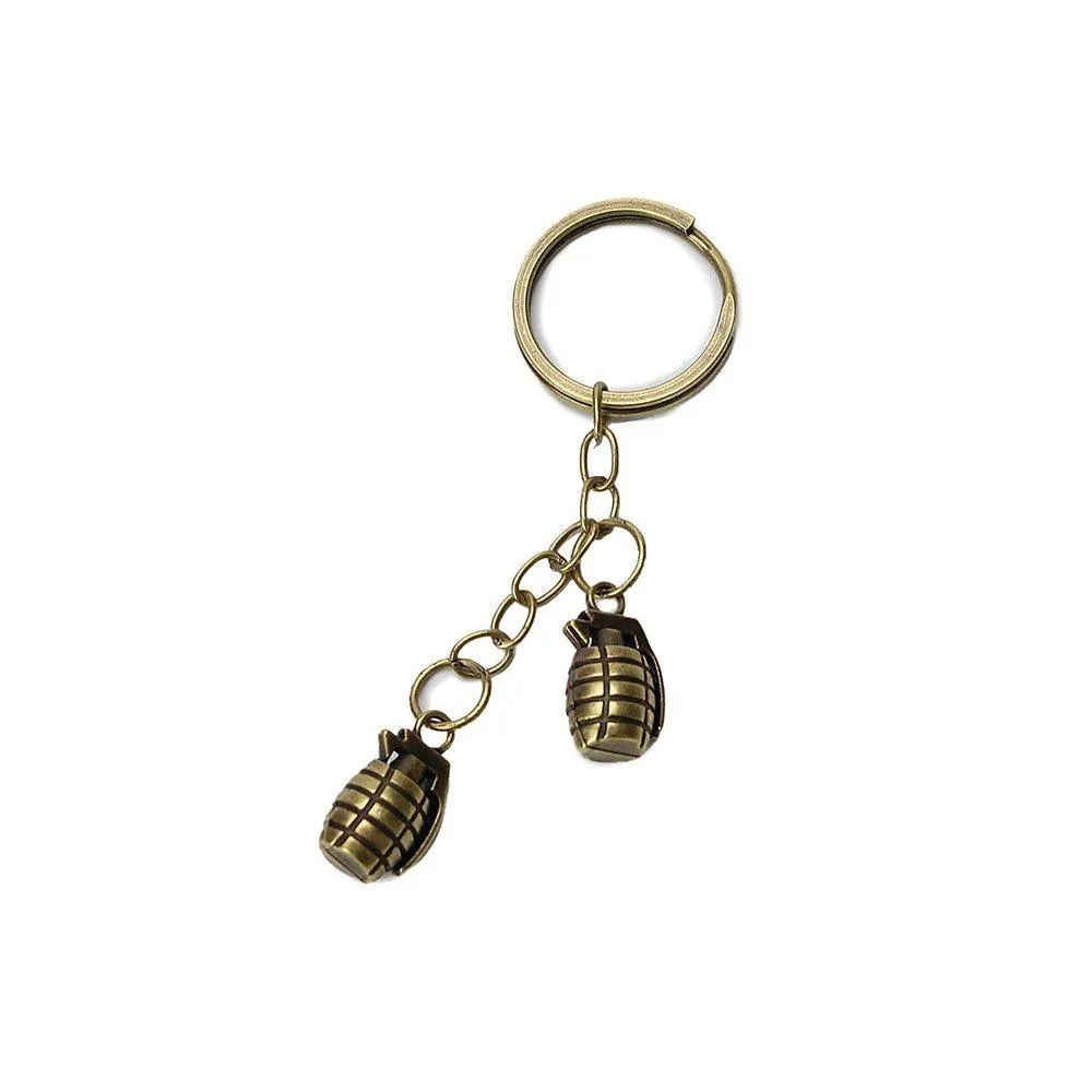 Chaveiro Metal Dourado Envelhecido Granada