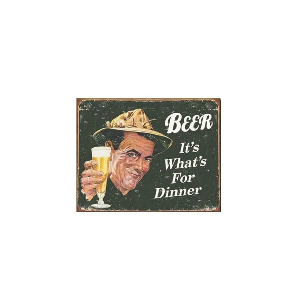 Placa Decorativa Beer Dinner 30x39 Cm