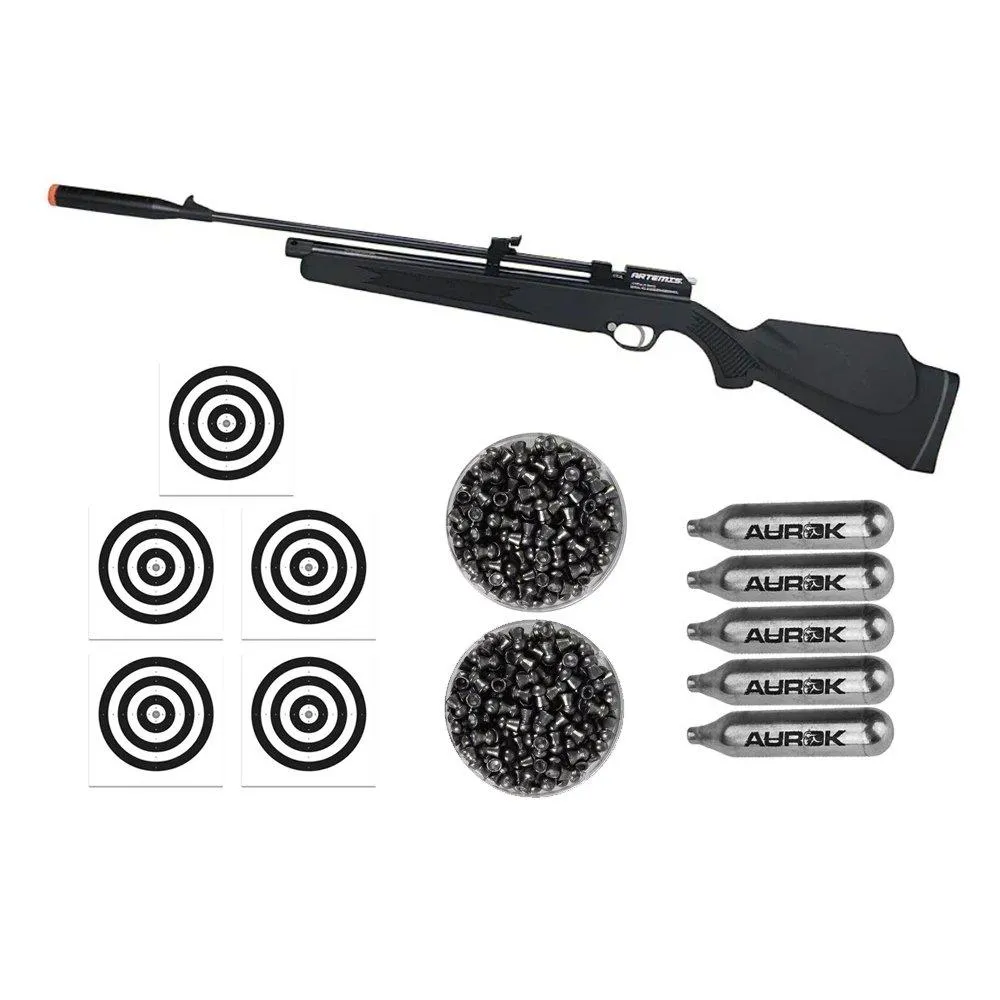 Carabina Pressão CO2 CR600S 4,5 Artemis+2Cx chumbo+5Co2+Alvo