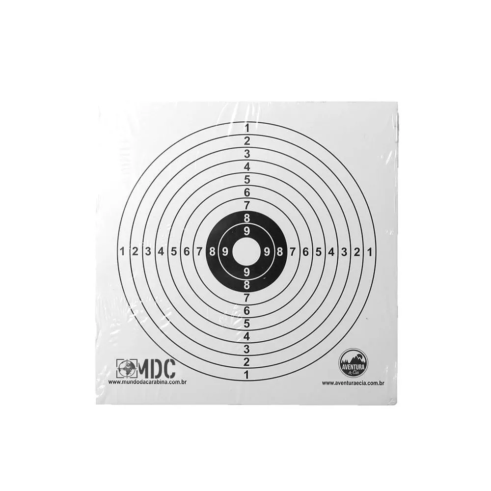 Alvos Papel Descartáveis Para Carabinas E Pistolas 14x14cm