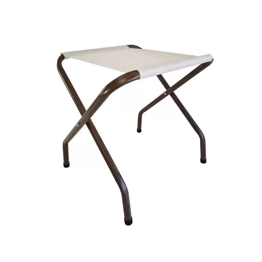 Suporte de Mala Hotel Alumínio Amadeirado Bege Zaka - Hoteis