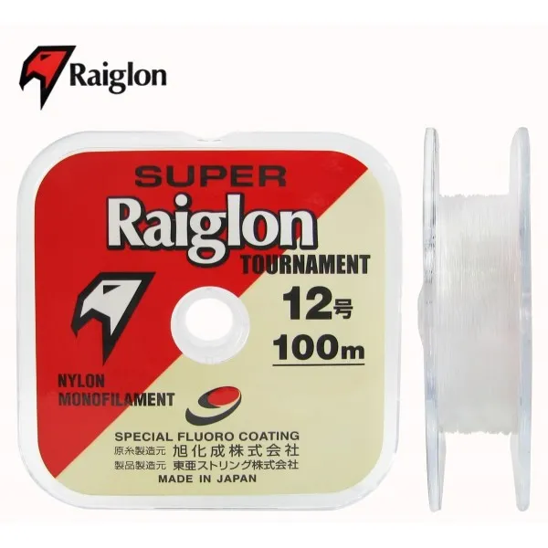 Linha monofilamento SUPER RAIGLON TOURNAMENT - 0,31 mm - 22 Lbs - carretéis interligados com 100 metros cada