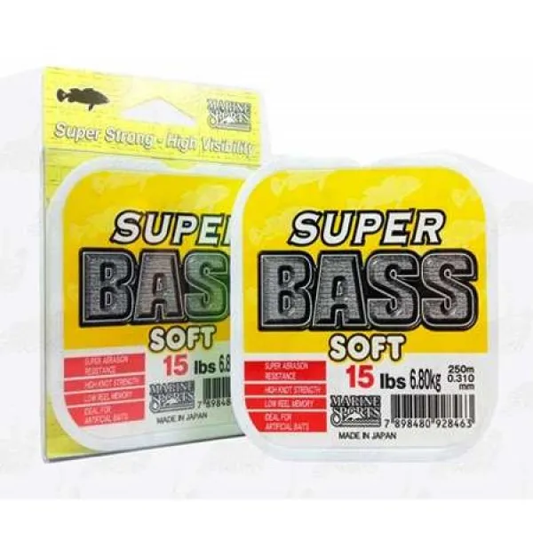 Linha monofilamento Marine Sports SUPER BASS (Yellow) 24 Lbs - 0,40 mm - c/ 250 metros