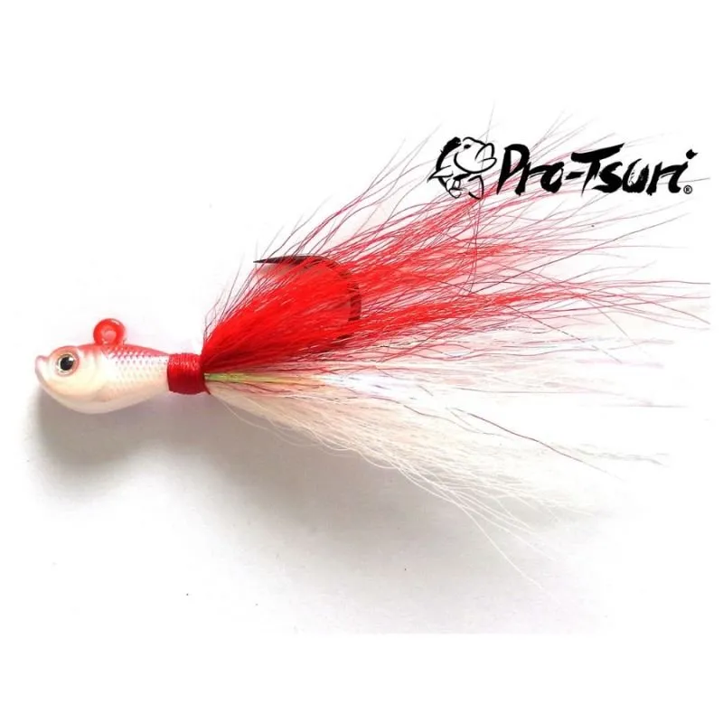 Jig Bucktail Simples Pro-Tsuri Cichla 4/0 15g 50P0032 Bco/Ver c/1un