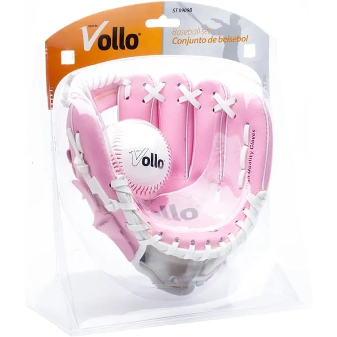 Kit Arremessador Feminino p/ Jogo de Beisebol c/ Bola e Luva - Vollo S