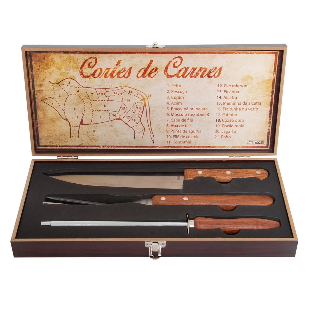 Kit Churrasco Chef BBQ com 4 peças Linha Premium - Fixxar