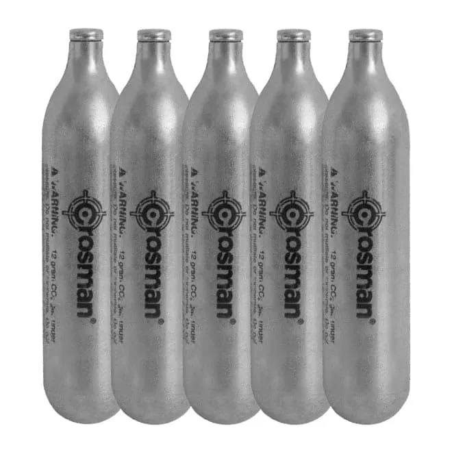Kit com 5 Cilindros para Armas a Gás CO2 12G - Crosman