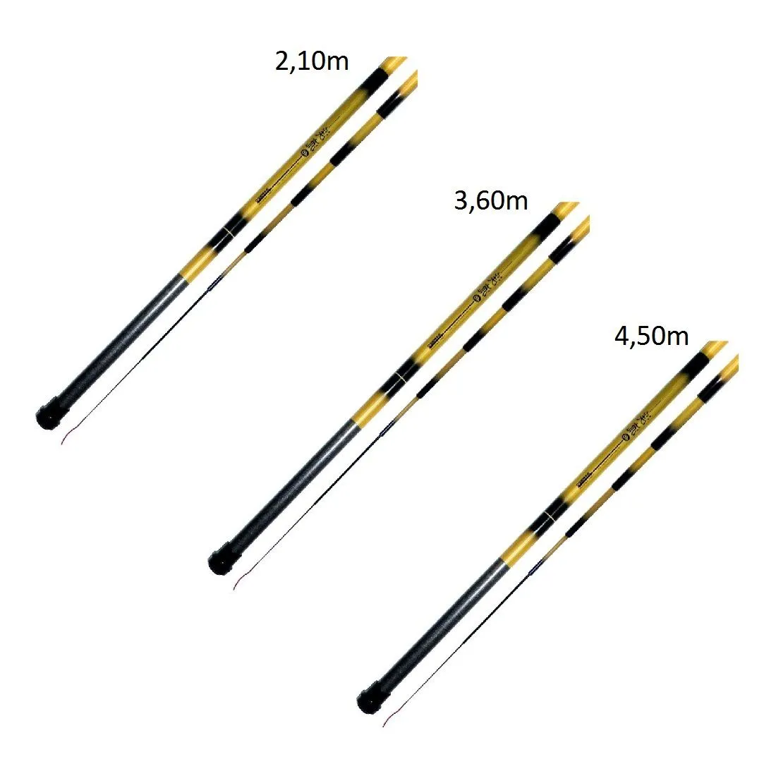 Kit 3 Varas Pesca Telescopica Marine Sports Bamboo 2,10m 3,60m 4,50m