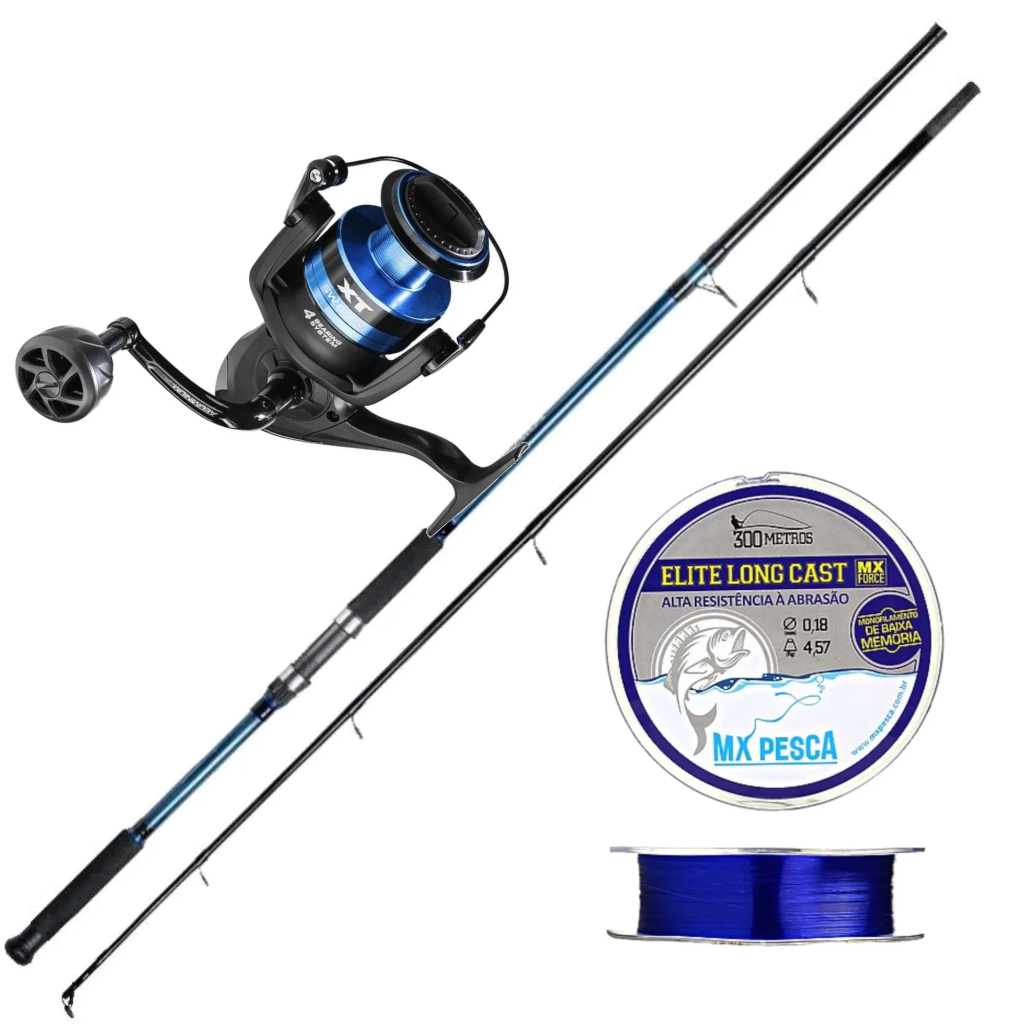 Kit Marine Vara Solara 2,40m com Molinete XT SW 4000 e Linha MX Elite