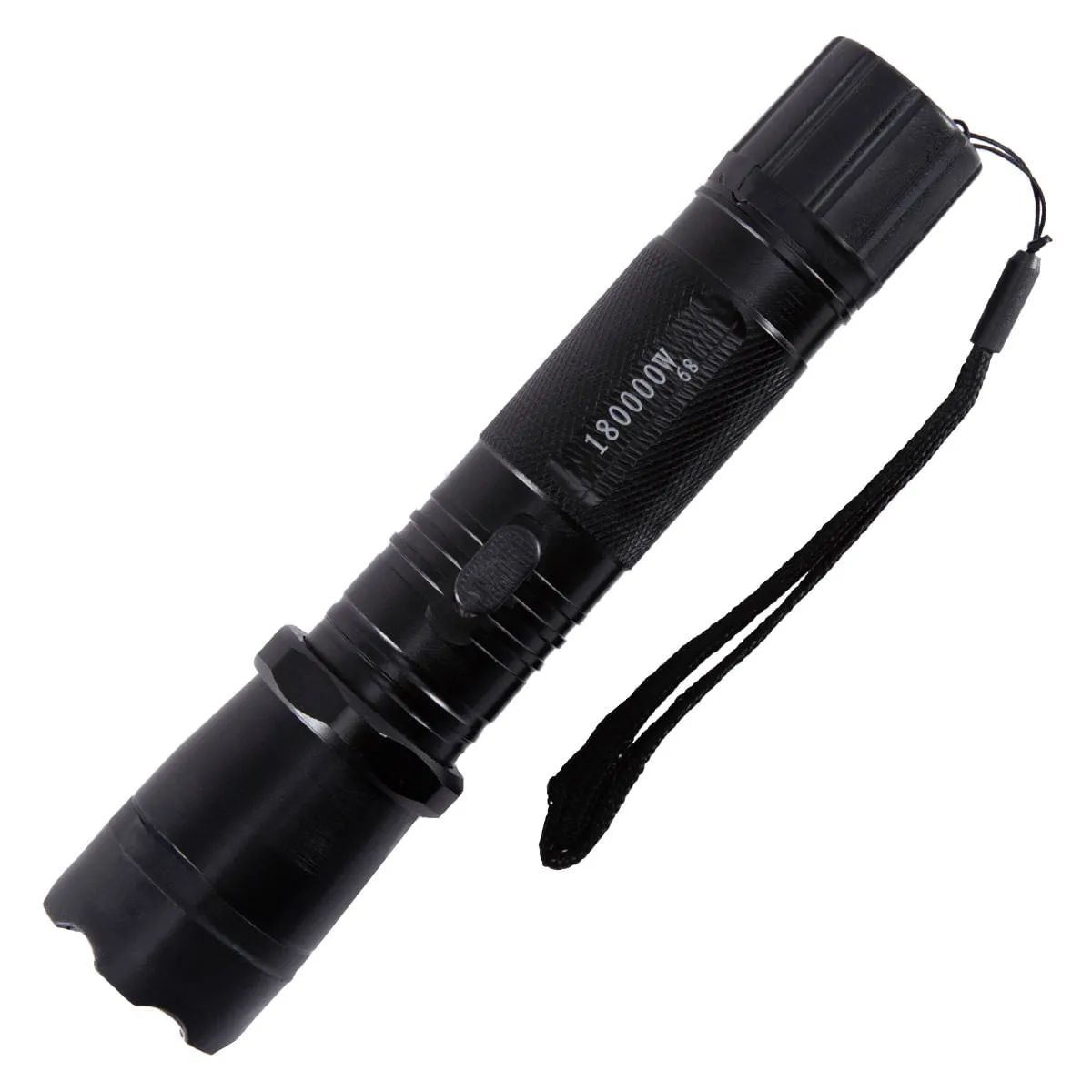 Lanterna de Choque Recarregável YBF Preta + Coldre + Carregador