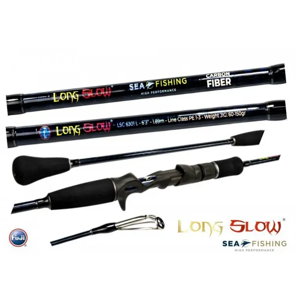 Vara Slow Jigging Sea Fishing Long Slow 6"3' (1,89 m) PE 1-3 - Jigs: 60 a 150 gr - Passadores FUJI (molinete)