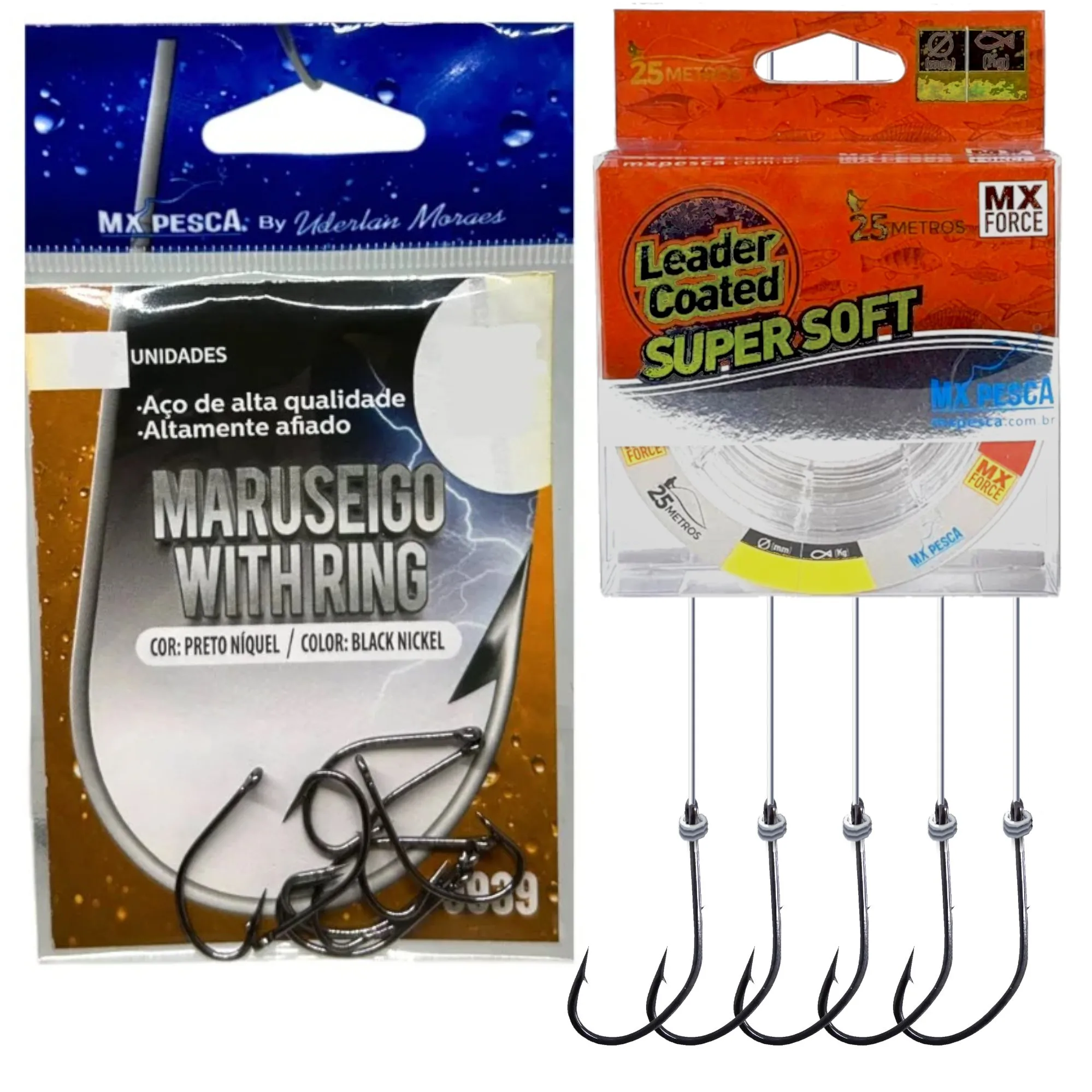 Anzol MX Uderlan Empatado com Flúor Coated Maruseigo - MX Pesca