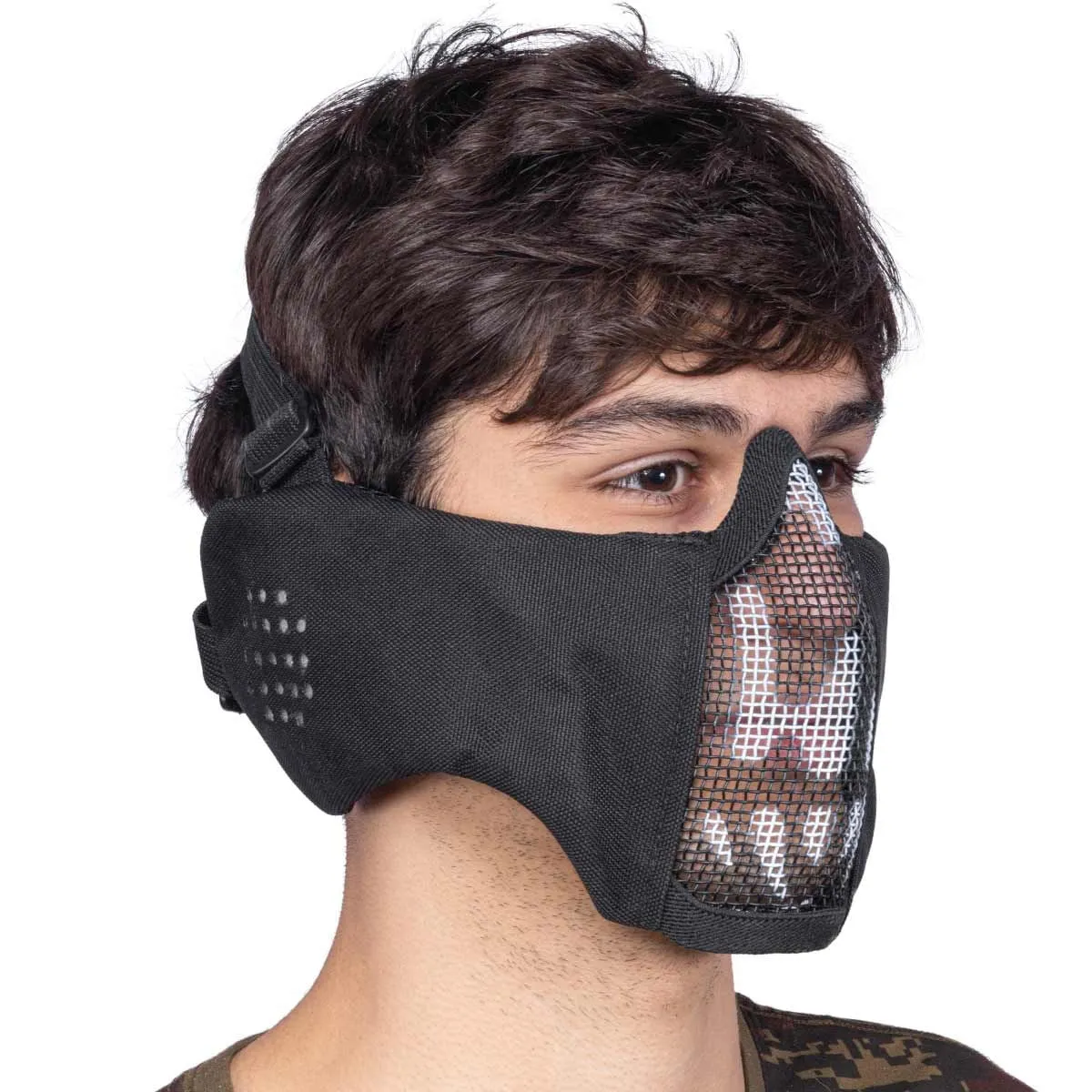 Máscara de Airsoft Confort Caveira c/ Proteção de Orelha