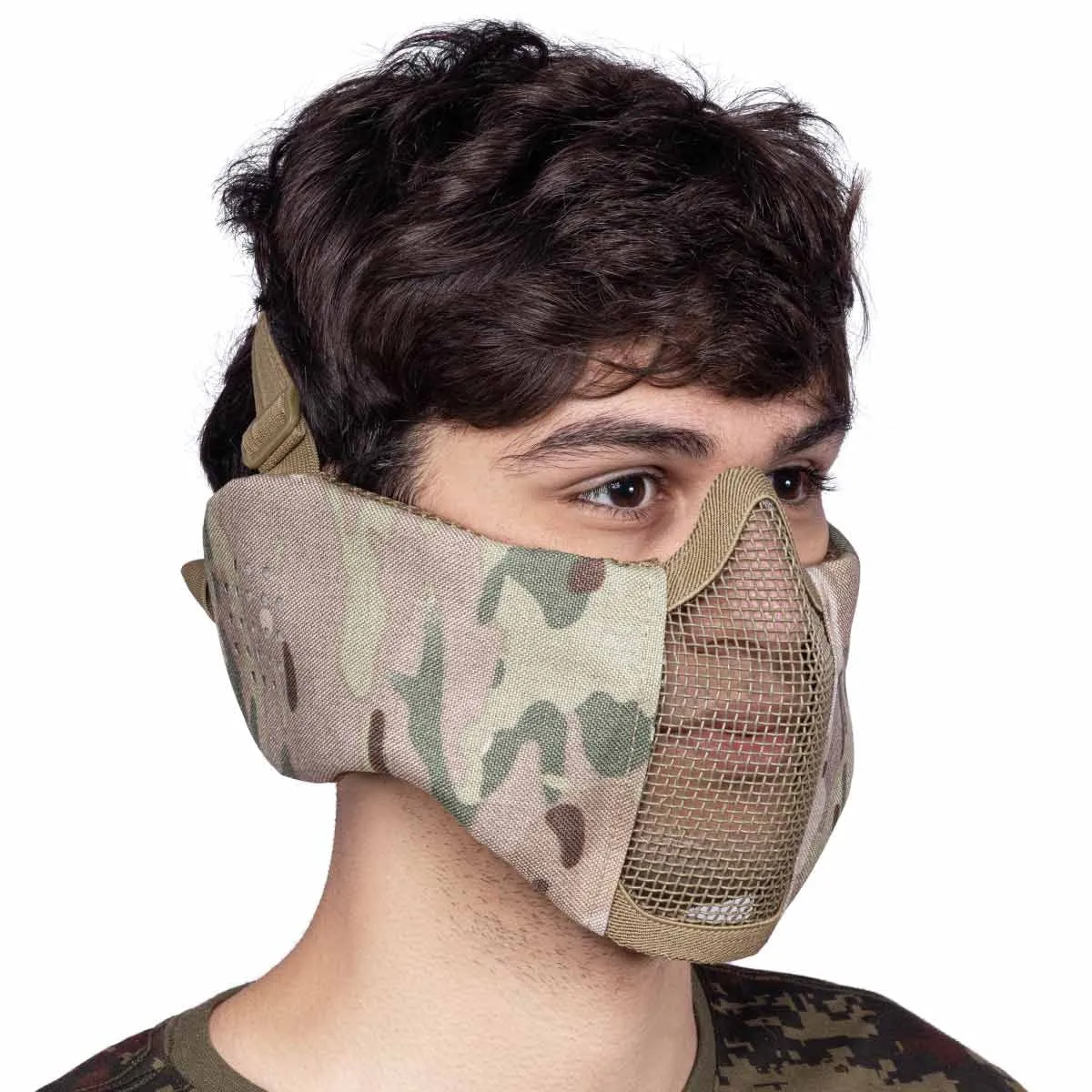Máscara de Airsoft Confort Multicam c/ Proteção de Orelha