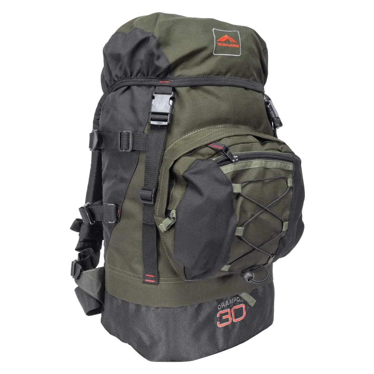 Mochila Crampon 30 Litros Verde com Preto - Trilhas e Rumos