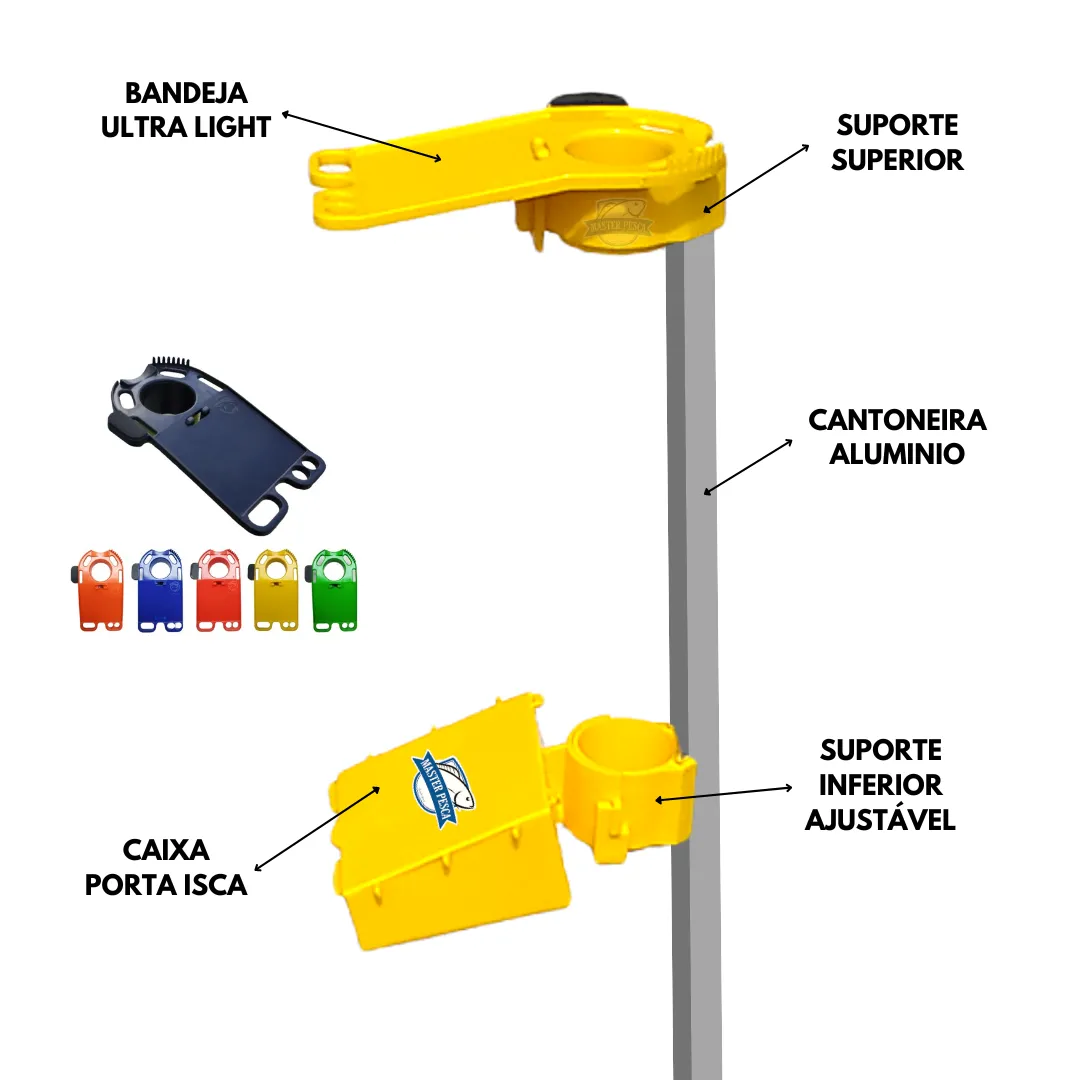 Suporte De Vara Asplast com Bandeja e Caixa - 1,50m