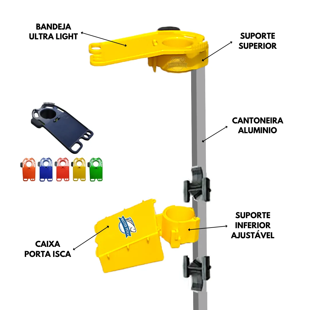 Suporte De Vara Retrátil Asplast com Bandeja e Caixa - 1,05m