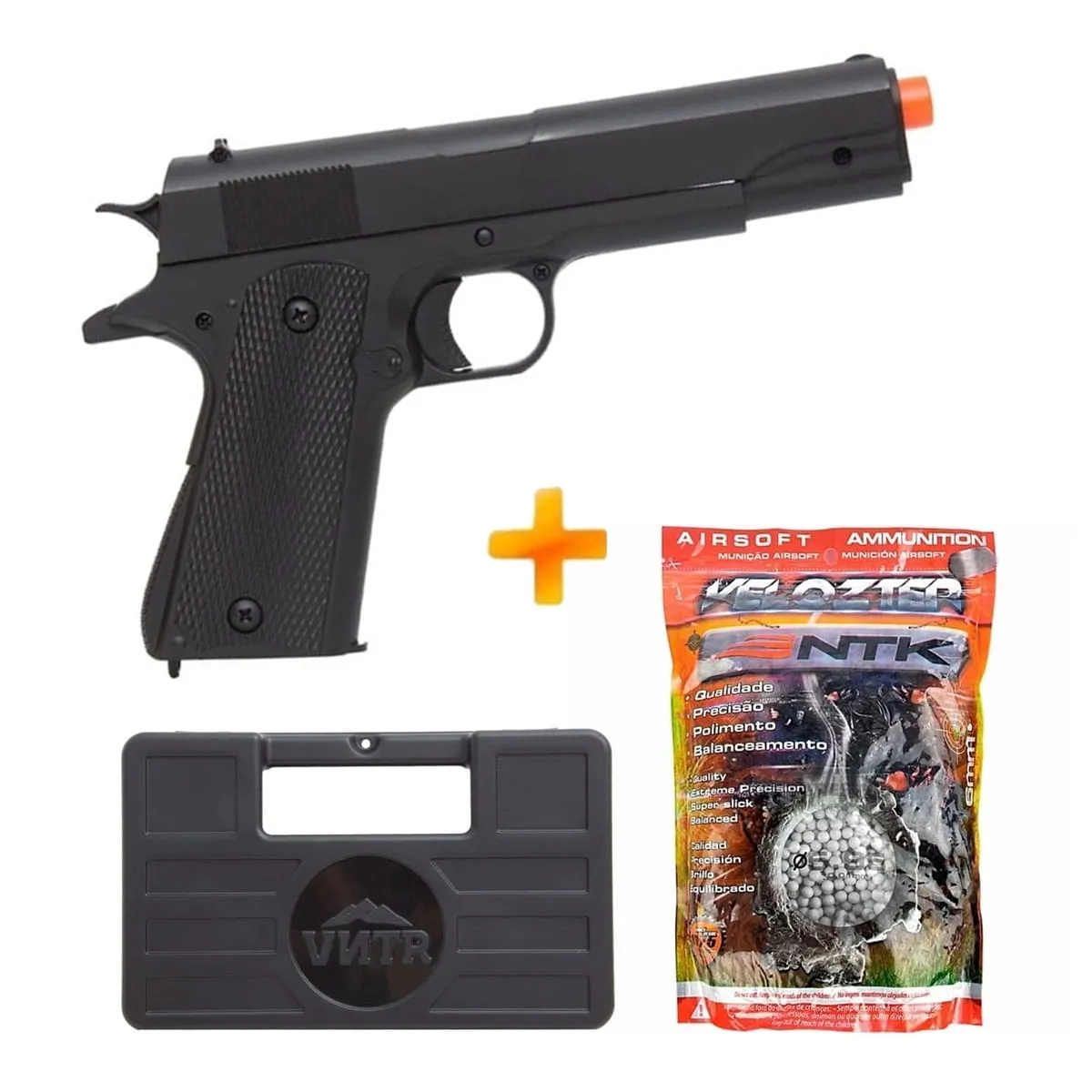 Pistola Airsoft M1911 M292 Spring - Double Eagle + Bbs + Case