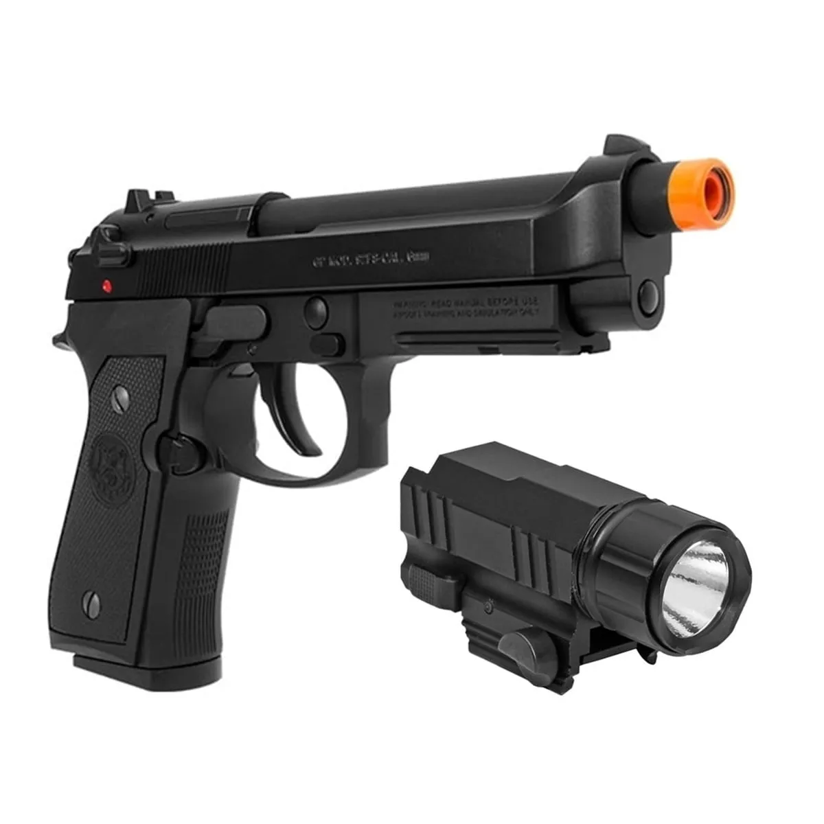 Pistola de Airsoft a Gás GBB Green Gas Beretta GPM92 Full Metal G&G + Lanterna Tática