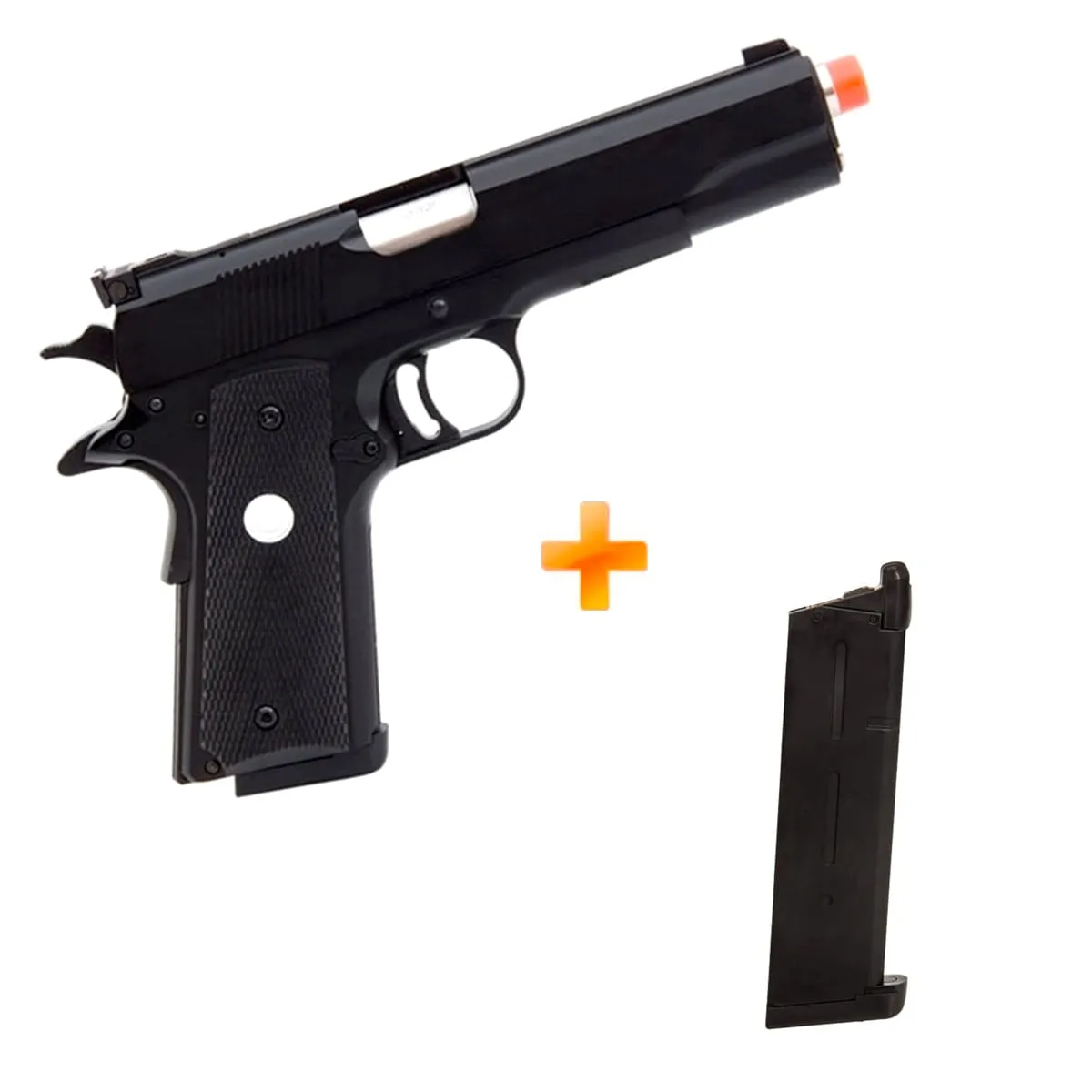 Pistola de Airsoft GBB Green Gas MK-IV 70 R29 Black Slide Metal + Magazine Extra