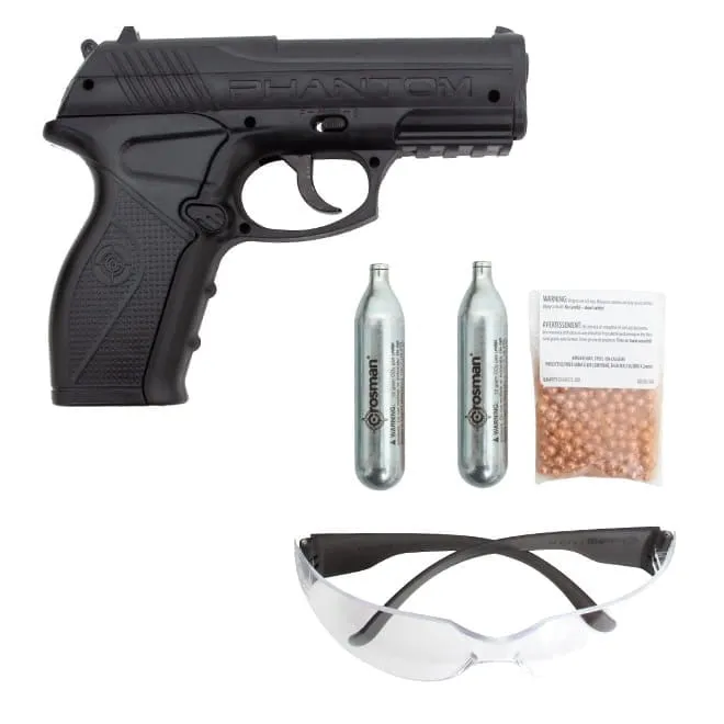 Pistola de Pressão a Gás CO2 P10 Phantom 4.5mm Kit C11 Crosman