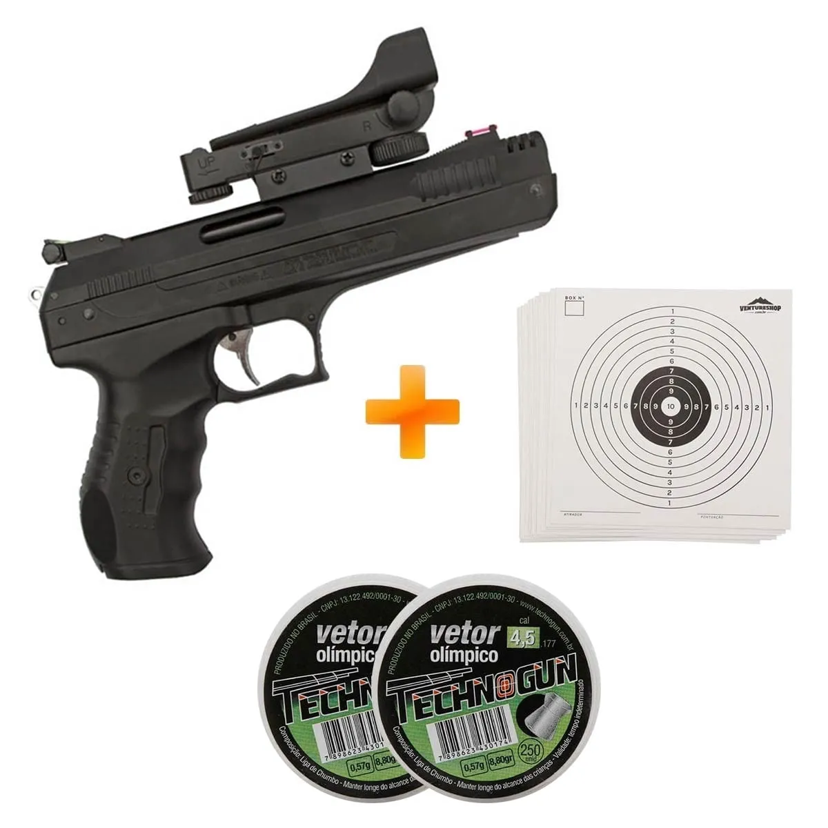 Pistola de Pressão Beeman 2006 4.5m + Red Dot + Chumbinho + Alvos