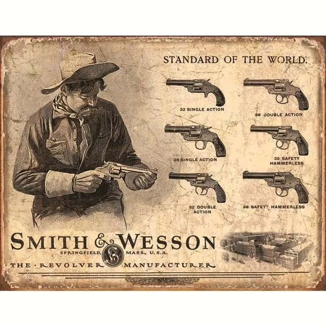 Placa Decorativa Smith & Wesson Retrô