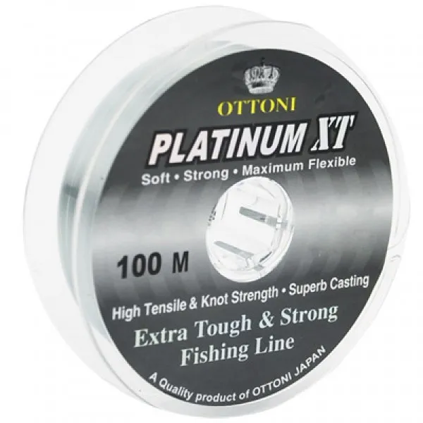 Linha monofilamento Ottoni PLATINUM XT - 0,45 mm - 55 Lbs - carretéis interligados com 100 metros cada